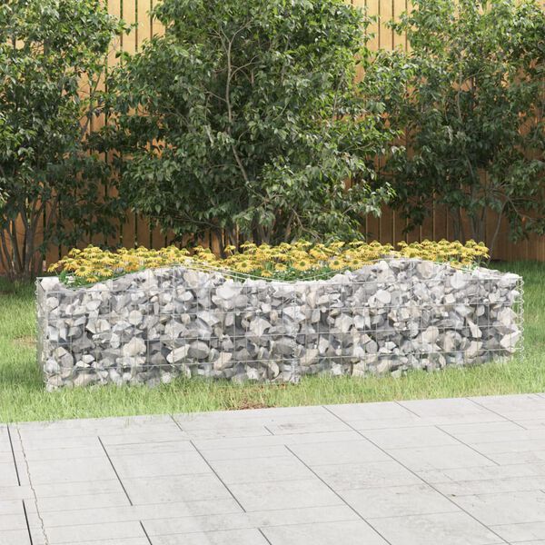 vidaXL Gabion Raised Bed Silver Galvanized Iron Large Durable