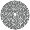 vidaXL Christmas Tree Skirt Grey 100% Polyester Large Decorative Inlays