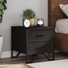 vidaXL Bedside Cabinet Black Engineered wood, metal Medium