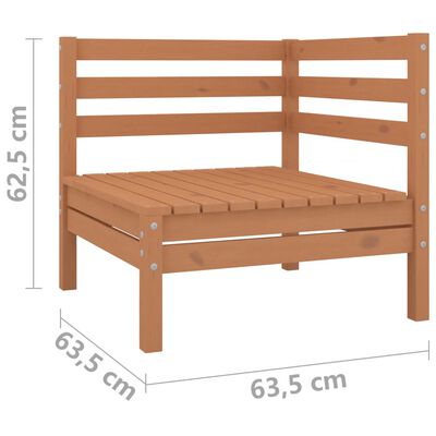 vidaXL Patio 2-Seater Sofa Honey Brown Solid Pinewood