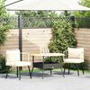 vidaXL Patio Chairs 2 pcs with Cushions Natural Poly Rattan