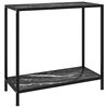 vidaXL Console Table Black Tempered glass, powder-coated steel