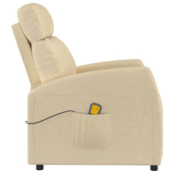 vidaXL Massage Chair Cream Fabric (100% polyester), Plywood, Iron, Foam