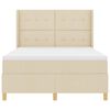 vidaXL Box Spring Bed with Mattress Cream 63" x 78.7" fabric