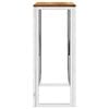 vidaXL Console Table Silver Stainless Steel, Solid Acacia Wood