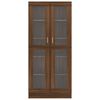 vidaXL Display Cabinet Brown Oak Engineered wood, glass Tall