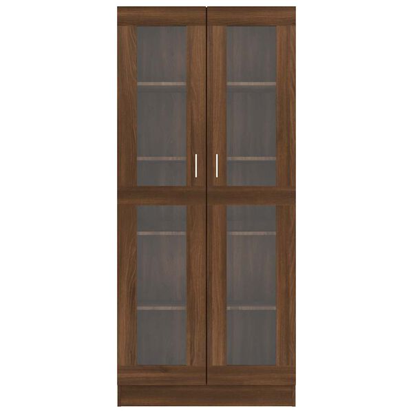 vidaXL Display Cabinet Brown Oak Engineered wood, glass Tall