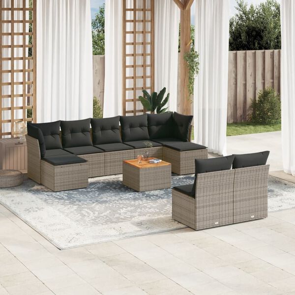 vidaXL Garden Sofa Set Grey