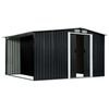 vidaXL Garden Shed Anthracite Galvanized Steel Large Modern