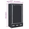 vidaXL Wardrobe Black Non-woven fabric, Iron Medium Collapsible