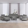 vidaXL Sofa Set Dark grey Microfiber fabric, metal, textilene, plywood