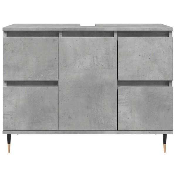 vidaXL Bathroom Cabinet Concrete Grey Engineered wood, Iron Medium