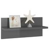 vidaXL Wall Shelf Set of 4 High gloss grey Engineered wood Small