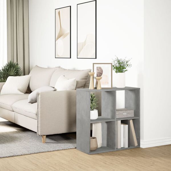 vidaXL Room Divider Bookcase Concrete Grey Engineered Wood Medium