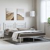 vidaXL Bed Frame White Powder-Coated Steel Full Bed Frame Rectangular