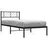 vidaXL Metal Bed Frame Black Steel Twin Single Bed Frame Rectangular