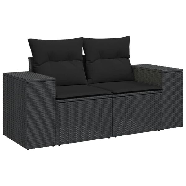 vidaXL Garden Sofa Set Black