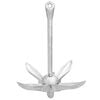 vidaXL Folding Anchor with Rope Silver 8.8 lb Hot Dip Galvanized Cast Iron