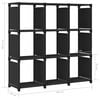 vidaXL Display Shelf Black Polyester, Steel Medium Cube Storage Shelves