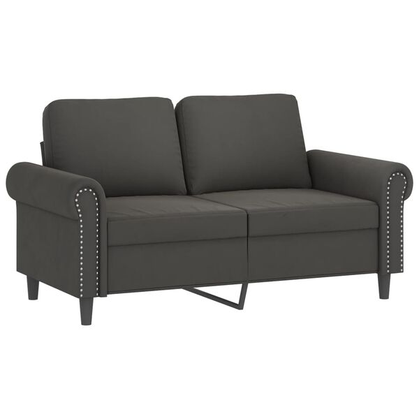 vidaXL 2-seater Sofa Dark grey Velvet (100% polyester), plywood, metal