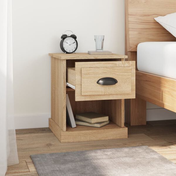 vidaXL Bedside Cabinet Set of 2 Sonoma oak Engineered wood Small