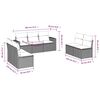 vidaXL Garden Sofa Set Black PE Rattan, Powder-coated Steel, 100% polyester