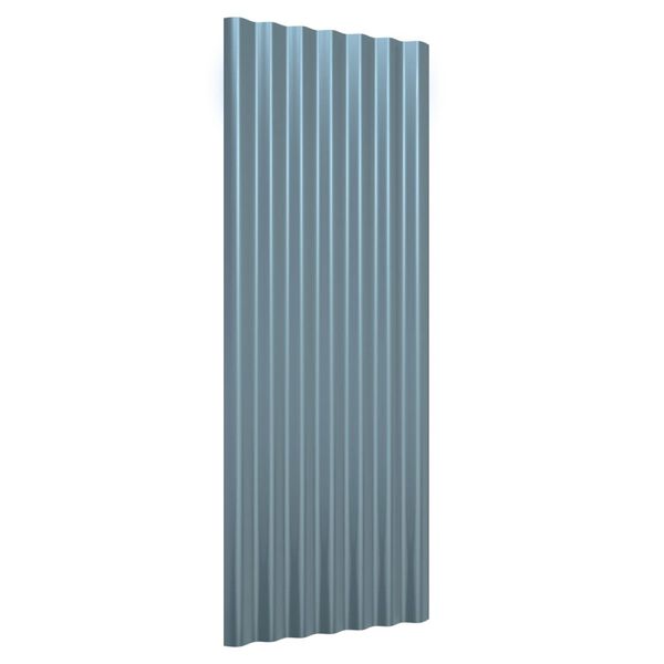 vidaXL Roof Panels 12 pcs Galvanized Steel Gray 39.4"x14.2"