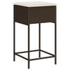 vidaXL Garden Bar Stool Brown Poly Rattan with a powder-coated steel frame