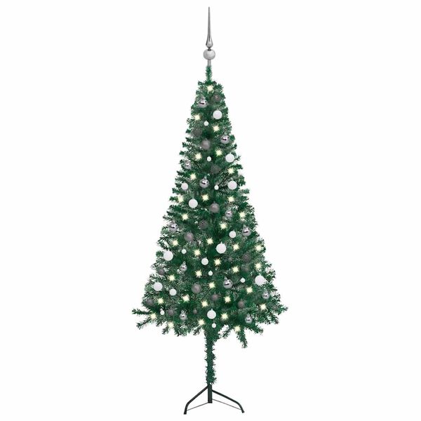 vidaXL Artificial Christmas Tree Green PVC 82.7 in Decorative Inlays
