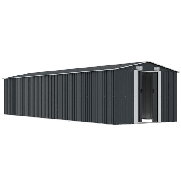 vidaXL Garden Shed Anthracite Galvanized steel Standard Durable