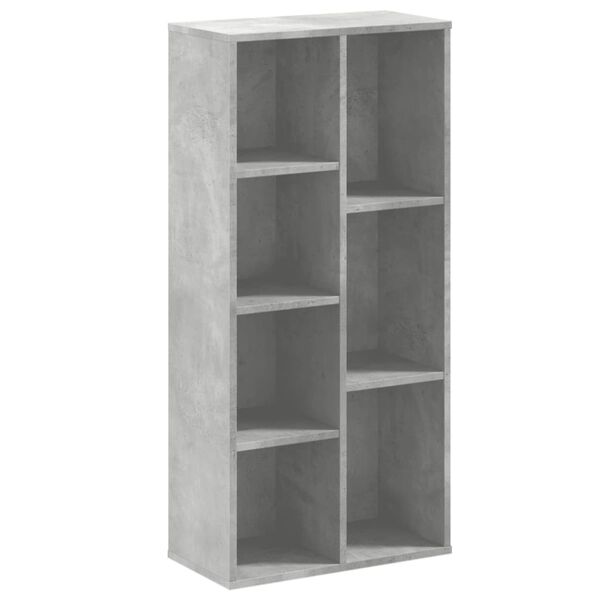 vidaXL Bookcase Concrete grey Engineered wood Medium Bookcase