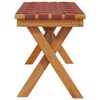 vidaXL Garden Bench Red and brown Solid acacia wood and olefin fiber