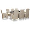 vidaXL Outdoor Dining Set Beige, Cream White