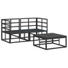 vidaXL Garden Sofa Set with Cushion 3 pcs Black Aluminium