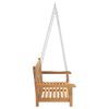 vidaXL Swing Bench Brown 44.88 x 23.62 x 25.20 in Solid Teak Wood
