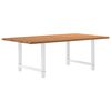 vidaXL Dining Table Light brown Solid oak wood, powder-coated steel Large