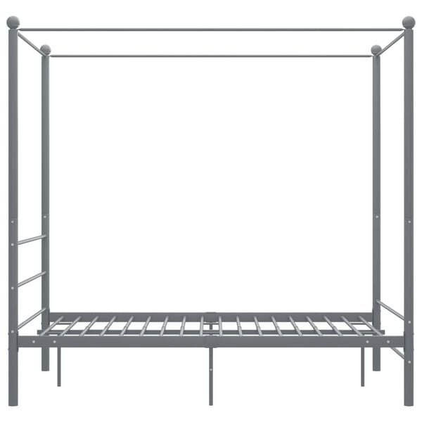 vidaXL Bed Frame Grey Powder-coated metal Double Durable Bed Frame