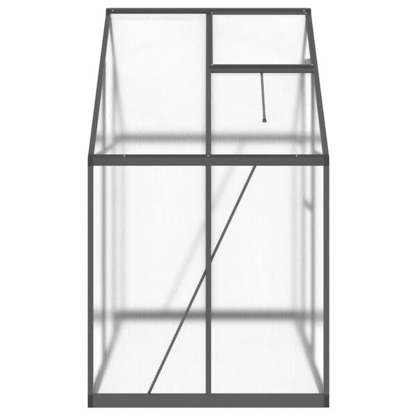 vidaXL Greenhouse Anthracite and Transparent Aluminum, polycarbonate (PC)