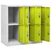 vidaXL Locker Cabinet Set of 2 Light Grey and Green Steel Medium