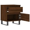 vidaXL Bedside Cabinet Set of 2 Brown oak Engineered Wood, Metal