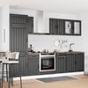 vidaXL Kitchen Cabinet Set Black Engineered Wood and Glass Large