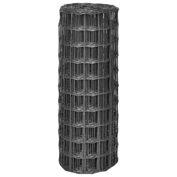 vidaXL Euro Fence Steel 32.8x3.3' Grey