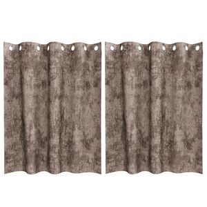 vidaXL Curtain with Curtains 2 pcs Cappuccino 55.1" x 55.1" Velvet