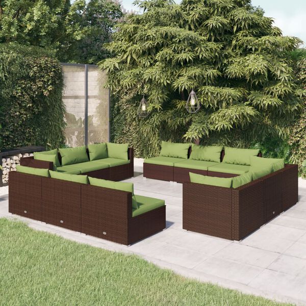 vidaXL Garden Lounge Set Brown and Green