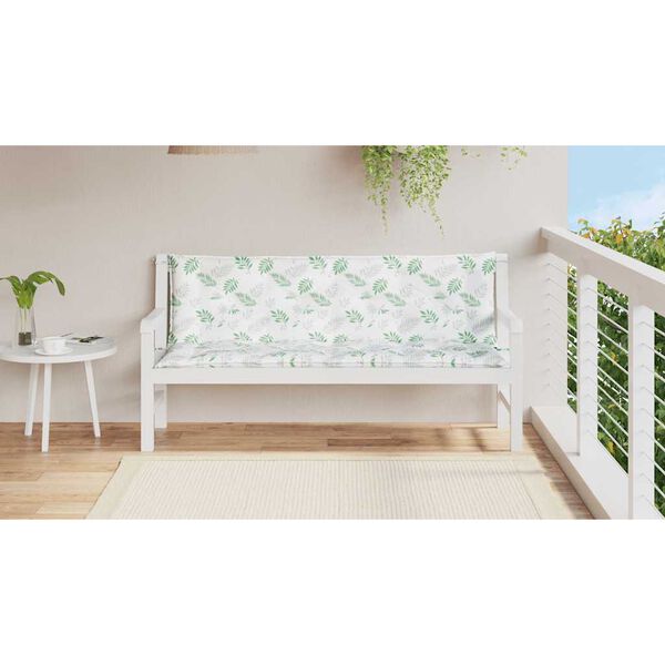 vidaXL Garden Bench Cushion Set of 2 Leaf Pattern 100% Polyester