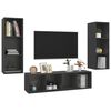 vidaXL TV Cabinet Set Grey Engineered wood Medium Grey TV Cabinet Set