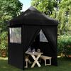 vidaXL Foldable Party Tent Pop-Up with 4 Sidewalls Black