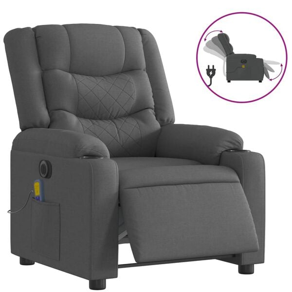 vidaXL Electric Massage Recliner Chair Dark gray