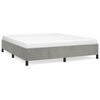 vidaXL Bed Frame Light Gray Velvet, Plywood, Engineered Wood