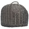 vidaXL Cat Carrier Grey and black Natural willow, iron 19.7x16.5x15.7 in